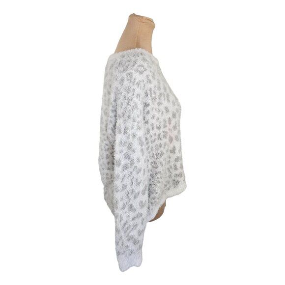 Bella Dahl Light White and Grey Leopard Print Sweater Sz S - Picture 4 of 11